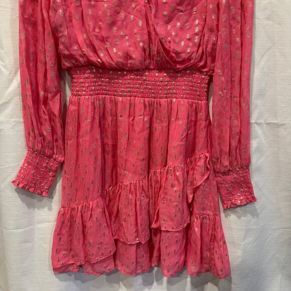 NWT Lilly Pulitzer Size 8 Cristiana Long Sleeve Dress Aura Pink Sparkle Barbie - Picture 6 of 10